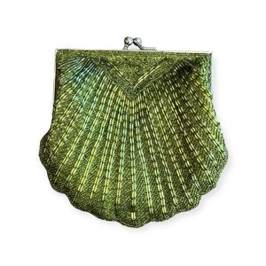 Preston & York Metallic Green Shell Clutch